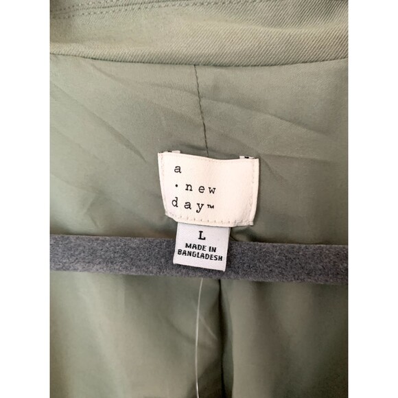 NWT A New Day Women's Double Breasted Blazer Jacket Mid Length Sage Green- Sz L - Picture 5 of 9